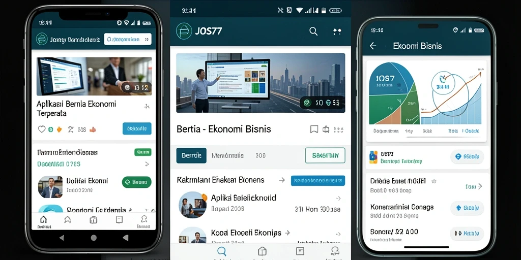 Screenshot antarmuka aplikasi JOS77 menampilkan berita ekonomi terkini.