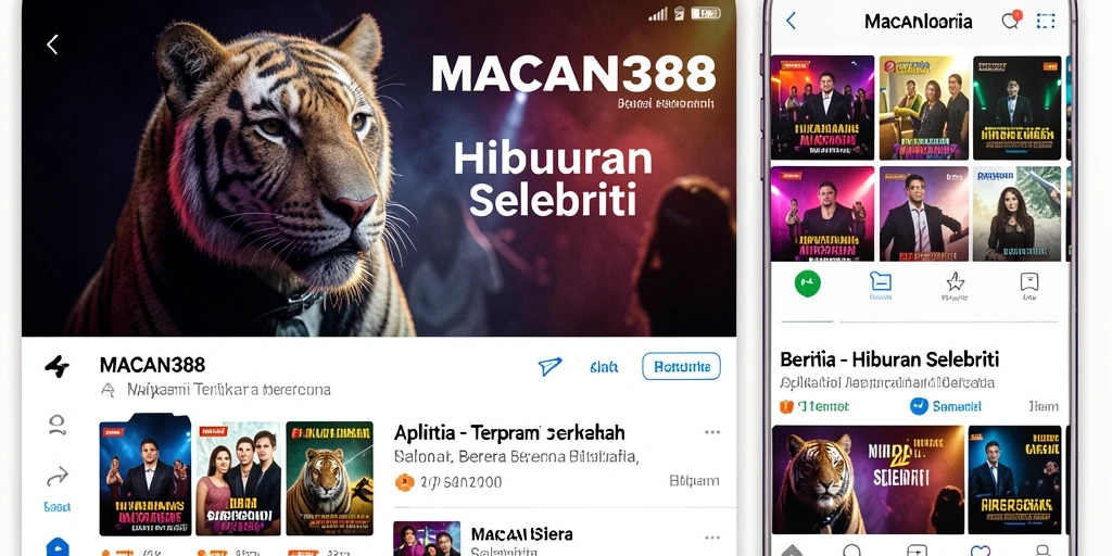 Antarmuka aplikasi MACAN388 menampilkan berita hiburan selebriti yang menarik.